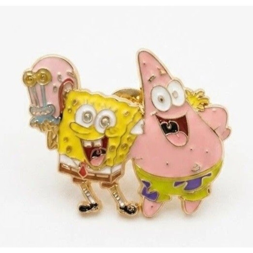 Spongebob Squarepants & Patrick Star Enamel Lapel Pin Best Friends Cartoon Gift